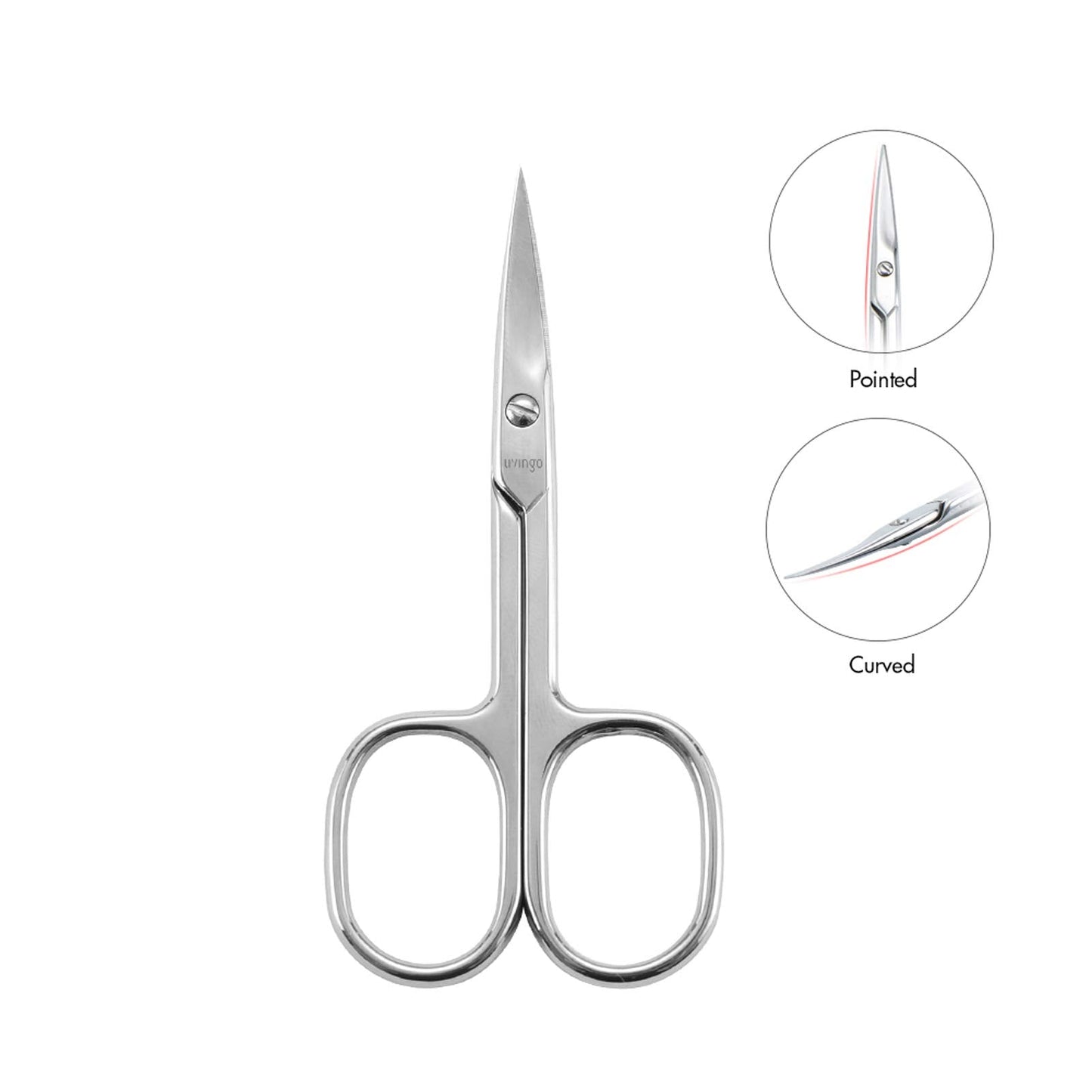 LIVINGO Premium Manicure Scissors Multi-purpose Stainless Steel Cuticle Pedicure Beauty Grooming Kit for Nail, Eyebrow, Eyelash, Dry Skin Curved Blade Beauty and Personal Care LIVINGO
