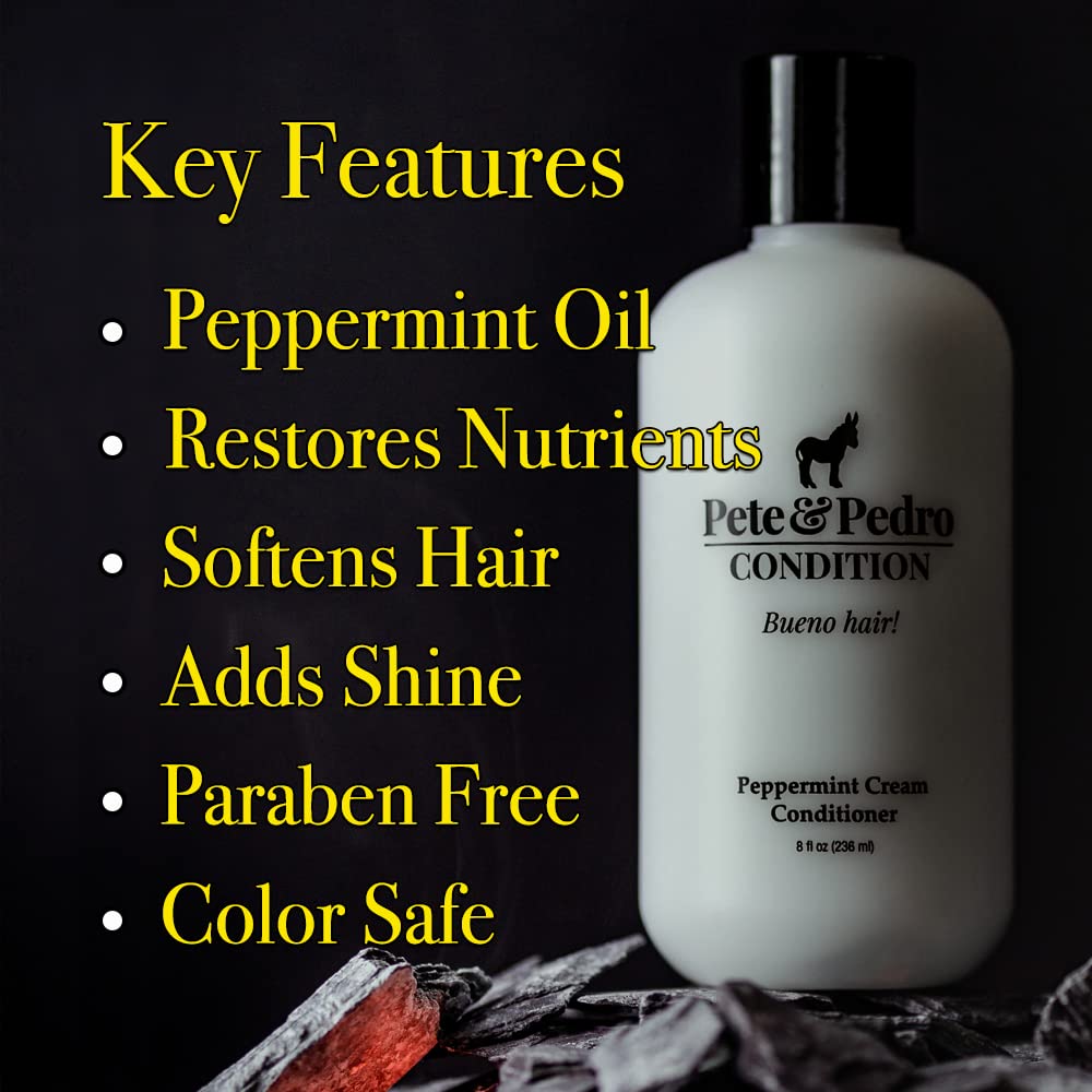 Pete and Pedro Control and Conditon Combo | Extra-Strength Dandruff & Anti-Itch Medicated Coal Tar Peppermint Shampoo Plus Restorative Peppermint Beauty & Personal Care Pete & Pedro