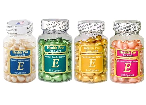 Set of 4 Vitamin E Skin Oil-Avocado/Aloe Vera/Royal Jelly/squalene Beauty & Personal Care ProHealth
