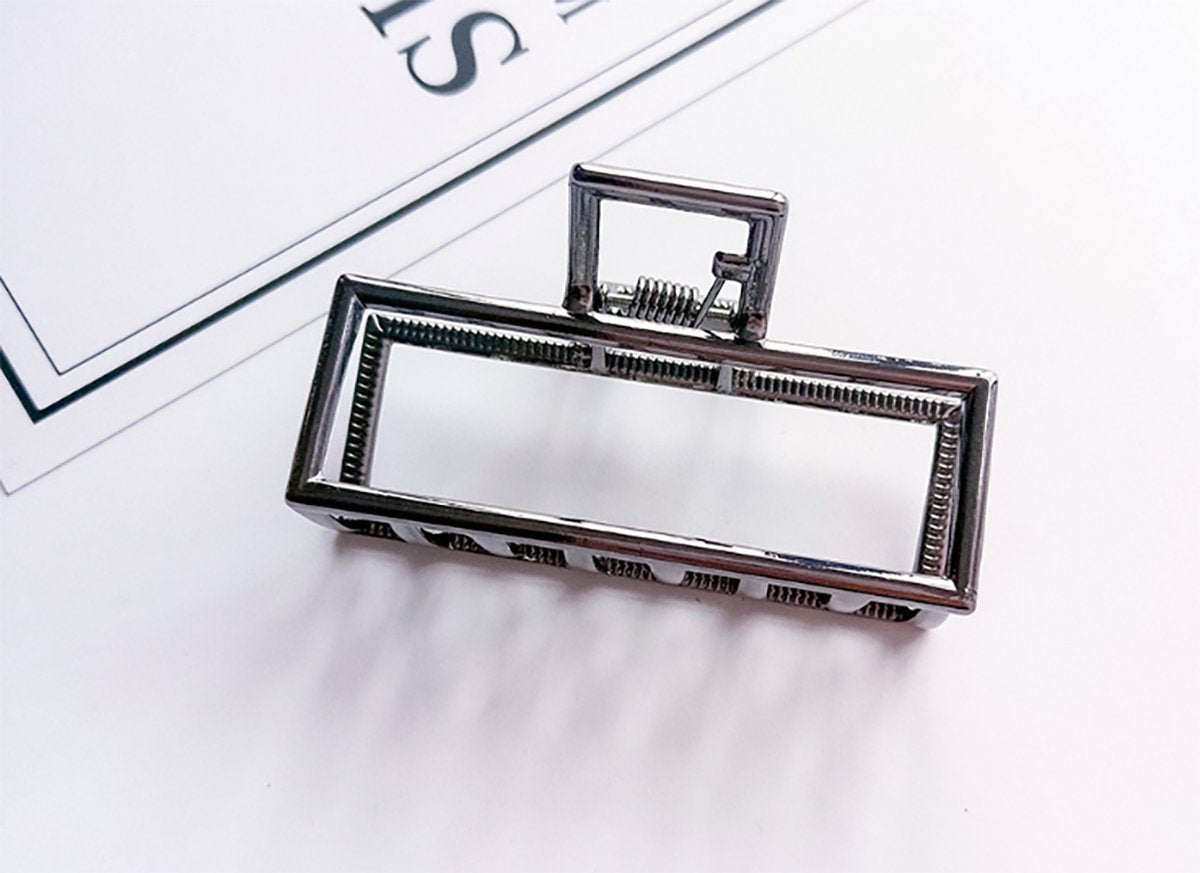 Vintage Metal Hair Claw Hair Jaw Clips Hair Clamp Accessories for Women (Rectangle, Black) Beauty & Personal Care Fodattm