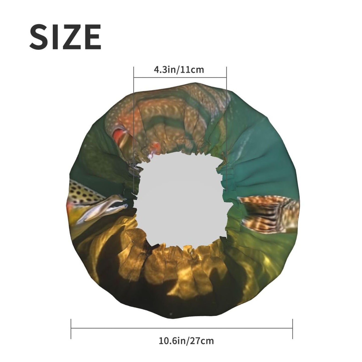 Brook Trout Fly Fishing Shower Cap for Women Men Large Reusable Shower Bonnet Double-Layer Waterproof Bath Caps Elastic Band Hair Hat for All Beauty and Personal Care BWLHJKE