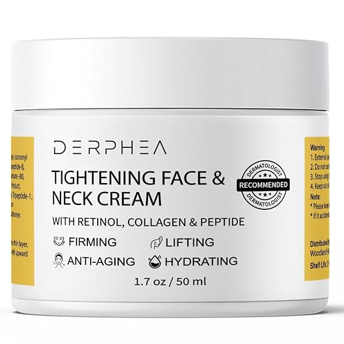 DERPHEA Neck Tightening Cream, Neck Firming Cream For Tightening and Firming, Fine lines, Loose & Sagging On Face, Decollete & Other Skin Areas - 1.7 Beauty & Personal Care DERPHEA