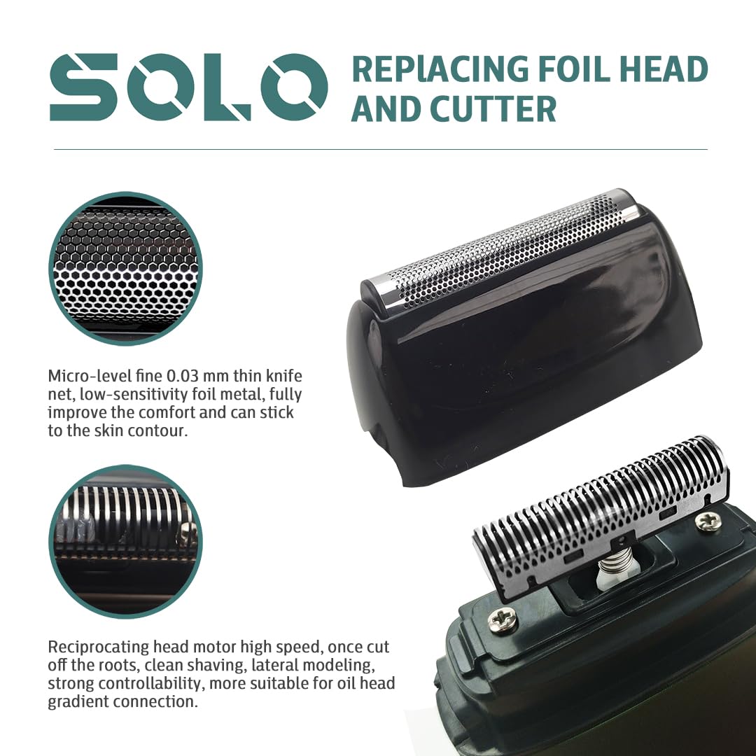 Caliber SOLO Ultra-Thin Blade Mesh Replacement Foil and Cutter, Nickel Blades, Magnetic Attachment Beauty and Personal Care Caliber Pro