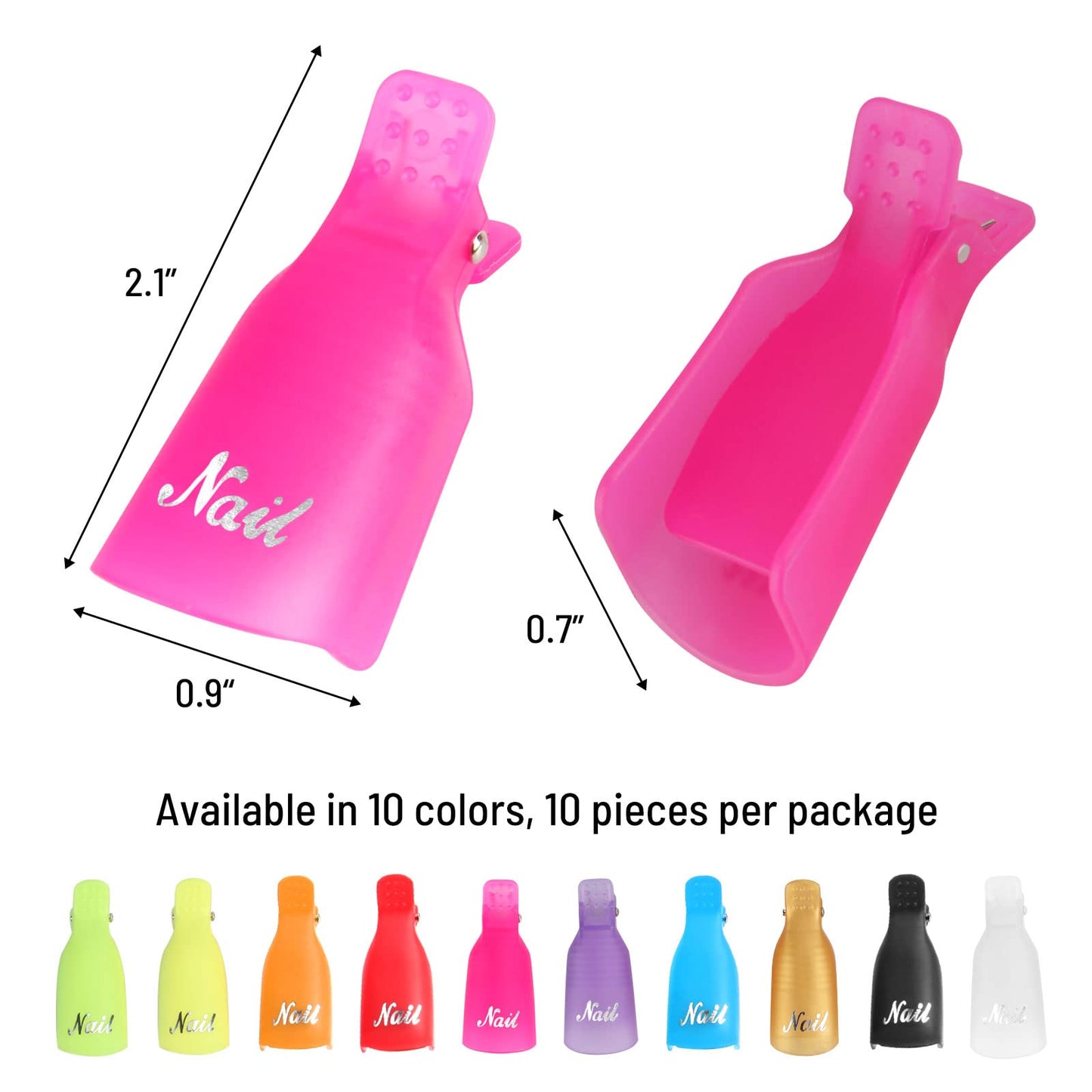 (black) 10Pcs Plastic Acrylic Nail Art Soak Off Cap Clip UV Gel Polish Remover Wrap Tool Gel Nail Polish Remover Clips for Fingernail Removal Soak Off Beauty & Personal Care Ponjowl