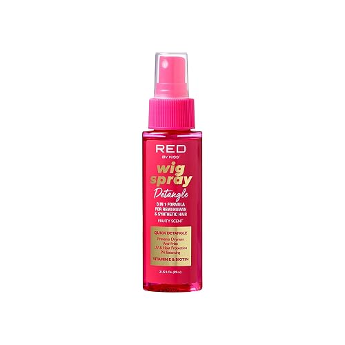 Red by Kiss Wig Spray, Extra Shine & Detangling Control for Remy, Human, Synthetic Hair, UV & Heat Protection, PH Balance & Long-Lasting Fragrance Beauty & Personal Care Red by Kiss