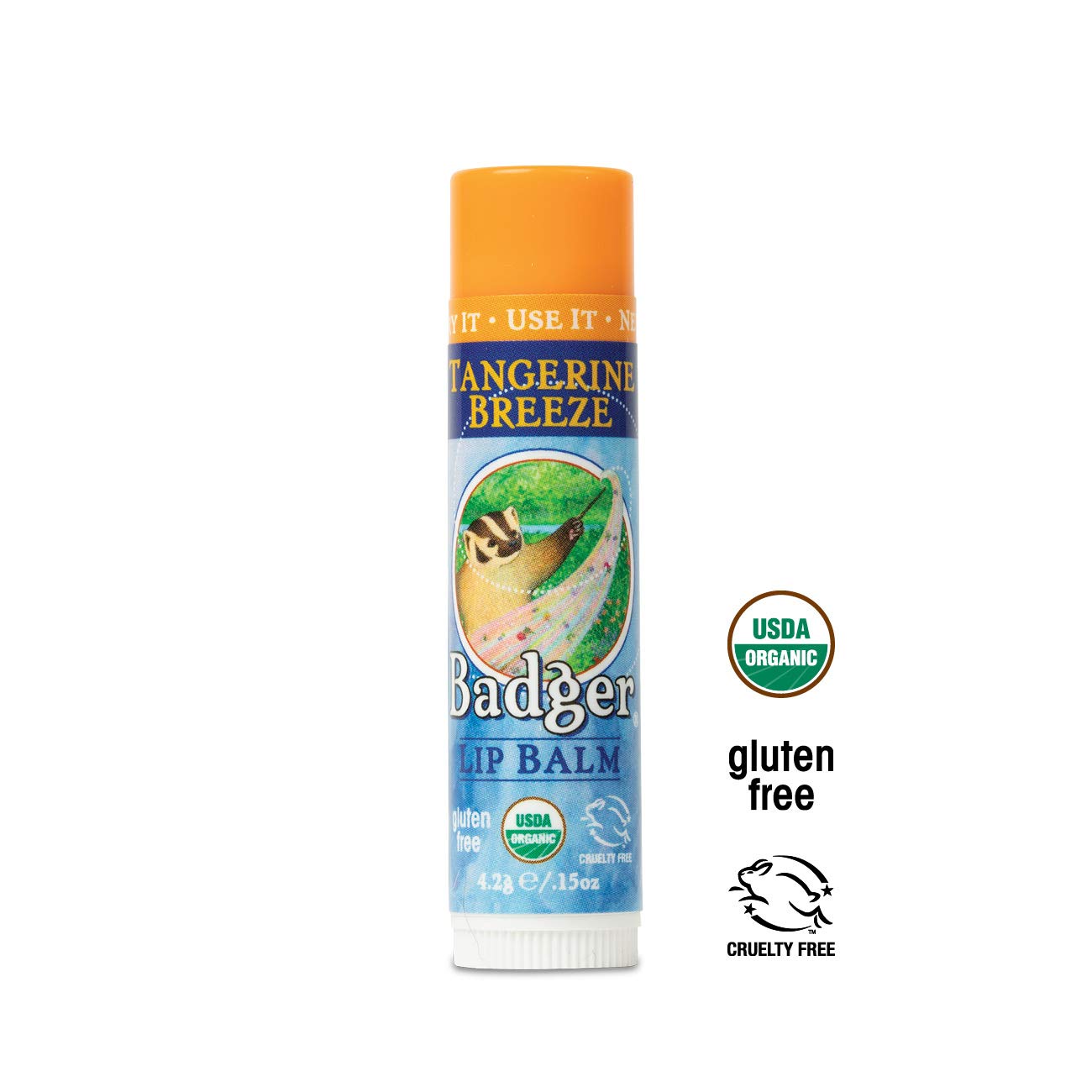 Badger Lip Balm Stick-Tangerine Breeze Beauty & Personal Care Badger