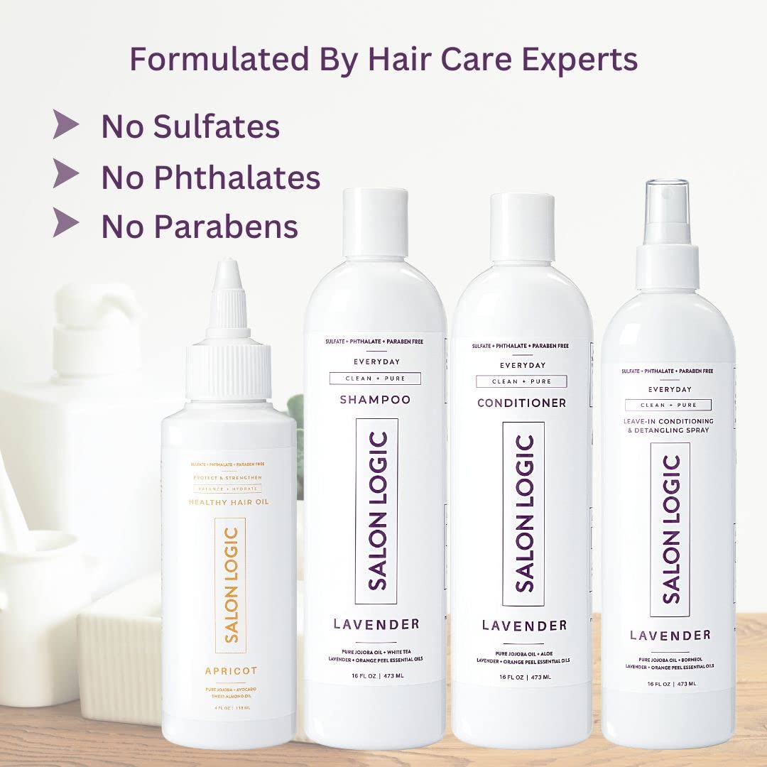 SalonLogic Shampoo, Conditioner, Spray, & Oil Set - Salon Quality, Keratin treatment, Naturally Scented, Hydrating, Moisturizing, Cleansing Treatment Beauty & Personal Care SalonLogic