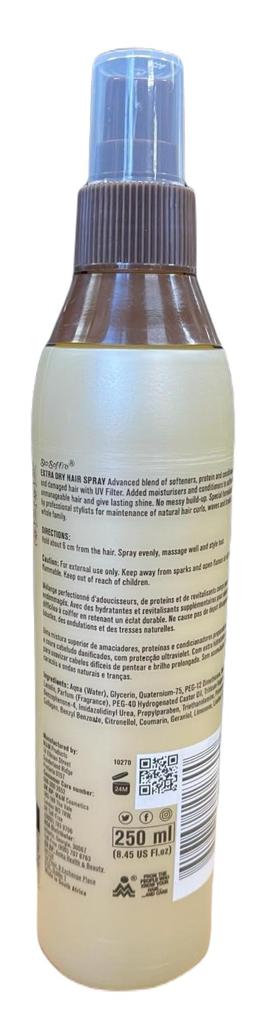 SoftSheen-Carson Sta-Sof-Fro Hair & Scalp Spray Comb Out Conditioner with Lanolin, Extra Dry, 8 fl oz, Brown Beauty & Personal Care Sta-Sof-Fro