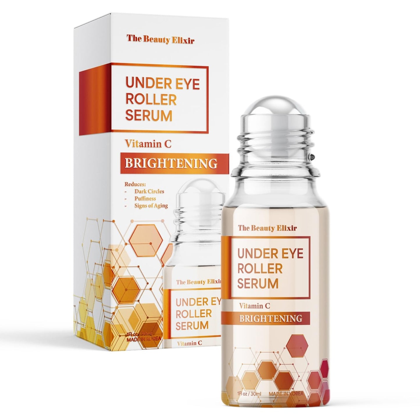 The Beauty Elixir Vitamin C Eye Roller For Puffy Eyes & Dark Circles - Dermatologist Tested, Brightens Under Eyes & Crow's Feet Treatment, Natural Beauty & Personal Care The Beauty Elixir