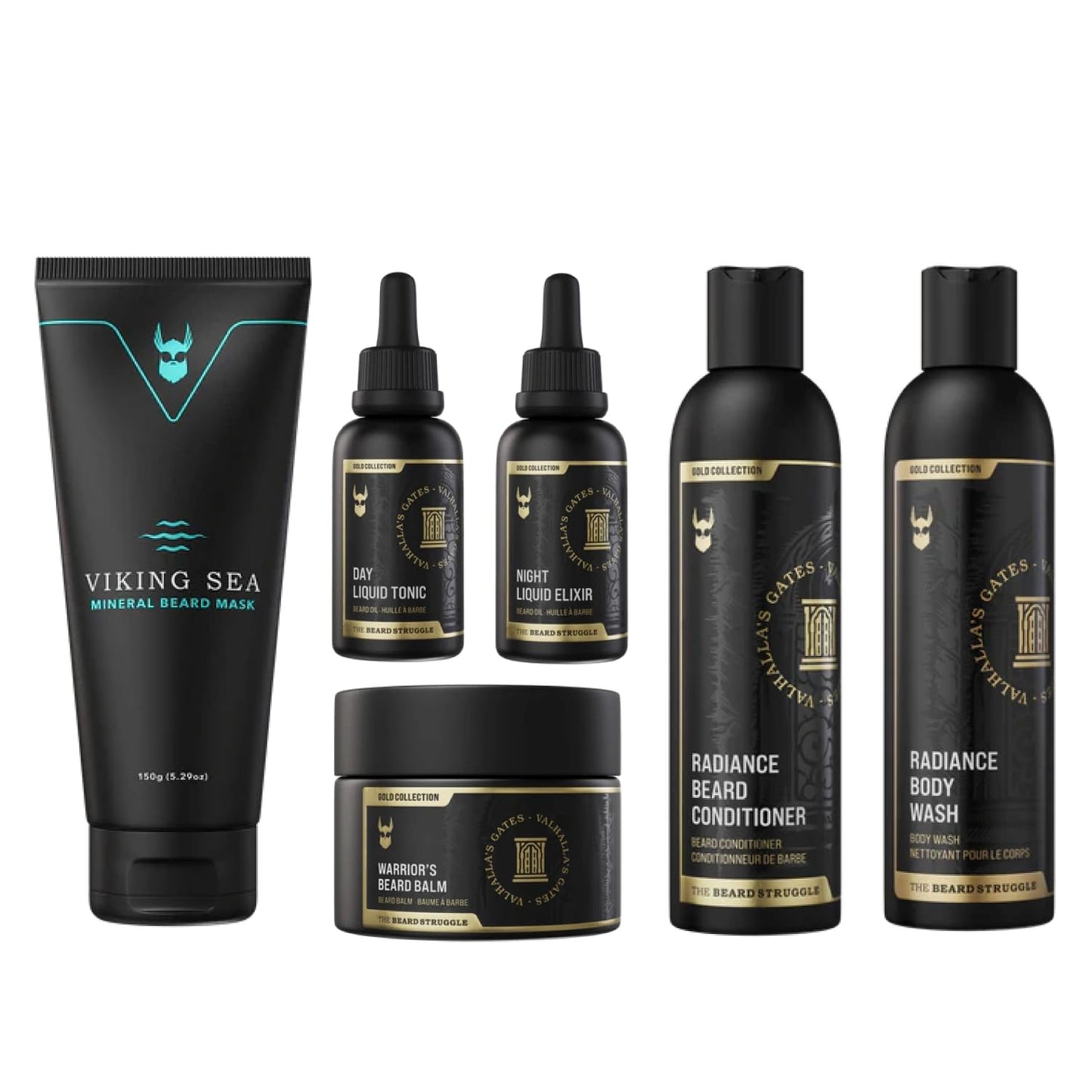 The Complete Beard Growth Kit by Beard Struggle - Mens Grooming Kit with Balm, Mask, Conditioner, Wash & Oils - Valhalla's Gates, Gold Collection Beauty and Personal Care The Beard Struggle