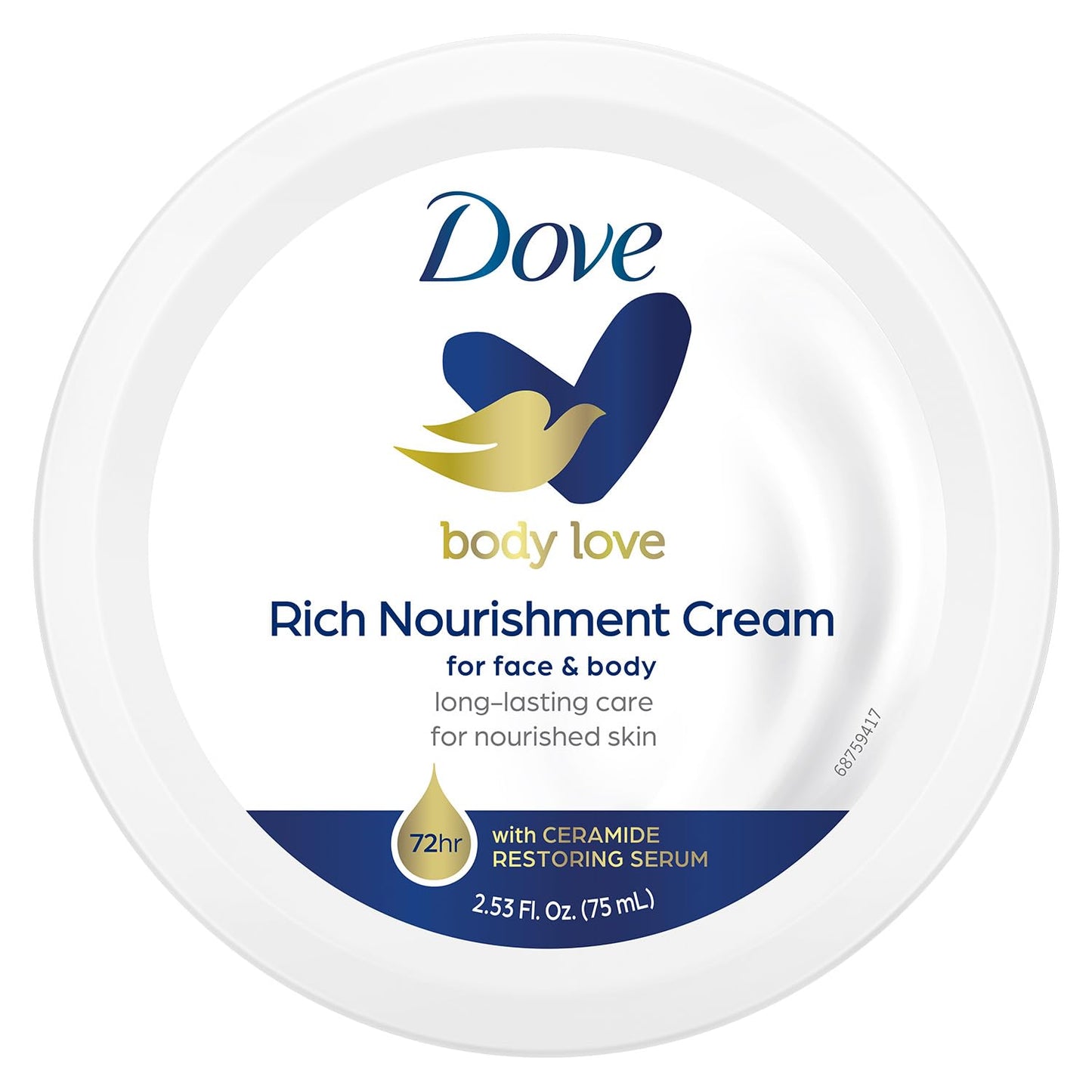 Dove Body Love Rich Nourishment Cream, Face, Hand & Body Lotion for Extremely Dry Skin, Fast-Absorbing 72-Hour Moisturizing Cream with Ceramide Serum Beauty and Personal Care Dove Default Title