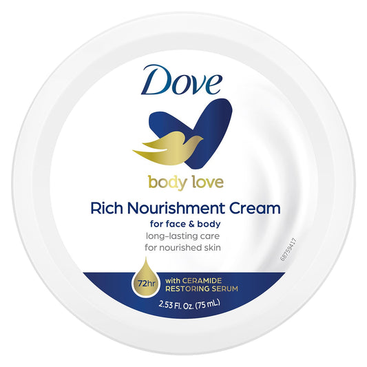 Dove Body Love Rich Nourishment Cream, Face, Hand & Body Lotion for Extremely Dry Skin, Fast-Absorbing 72-Hour Moisturizing Cream with Ceramide Serum Beauty and Personal Care Dove Default Title