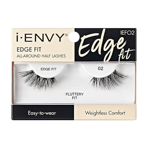 i-ENVY Half Lashes, Edge Fit False Eyelashes Natural Dramatic Look Wispy Cat Eye Clear Band Fluffy Volume Soft Strip Short Half Fake Eyelashes Light Beauty & Personal Care i•ENVY