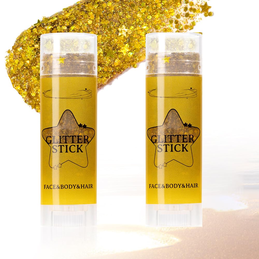 TAIKELOP 2 PCS Face Body Glitter, Face Glitter Body Gel Sequins Shimmer Liquid Eyeshadow, Hair Glitter Sparkles Chunky Face Glitter Gel for Girls Beauty & Personal Care TAIKELOP