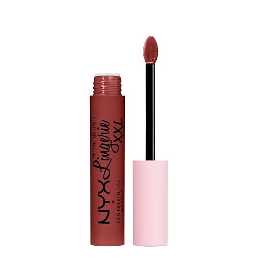 NYX PROFESSIONAL MAKEUP Lip Lingerie XXL Matte Liquid Lipstick - Straps Off (Reddish Brown Nude) Beauty & Personal Care NYX PROFESSIONAL MAKEUP