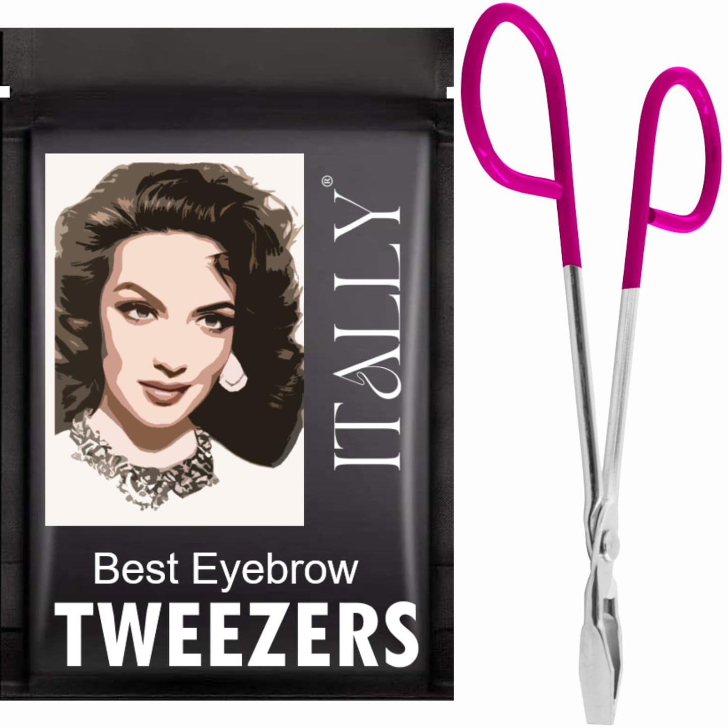 ITALLY Professional Salon TWEEZERS with Easy Scissor Handle, The BEST PRECISION EYEBROW TWEEZERS Men/Women, Pinzas Para Cejas, Ingrown Hair Beauty and Personal Care ITALLY