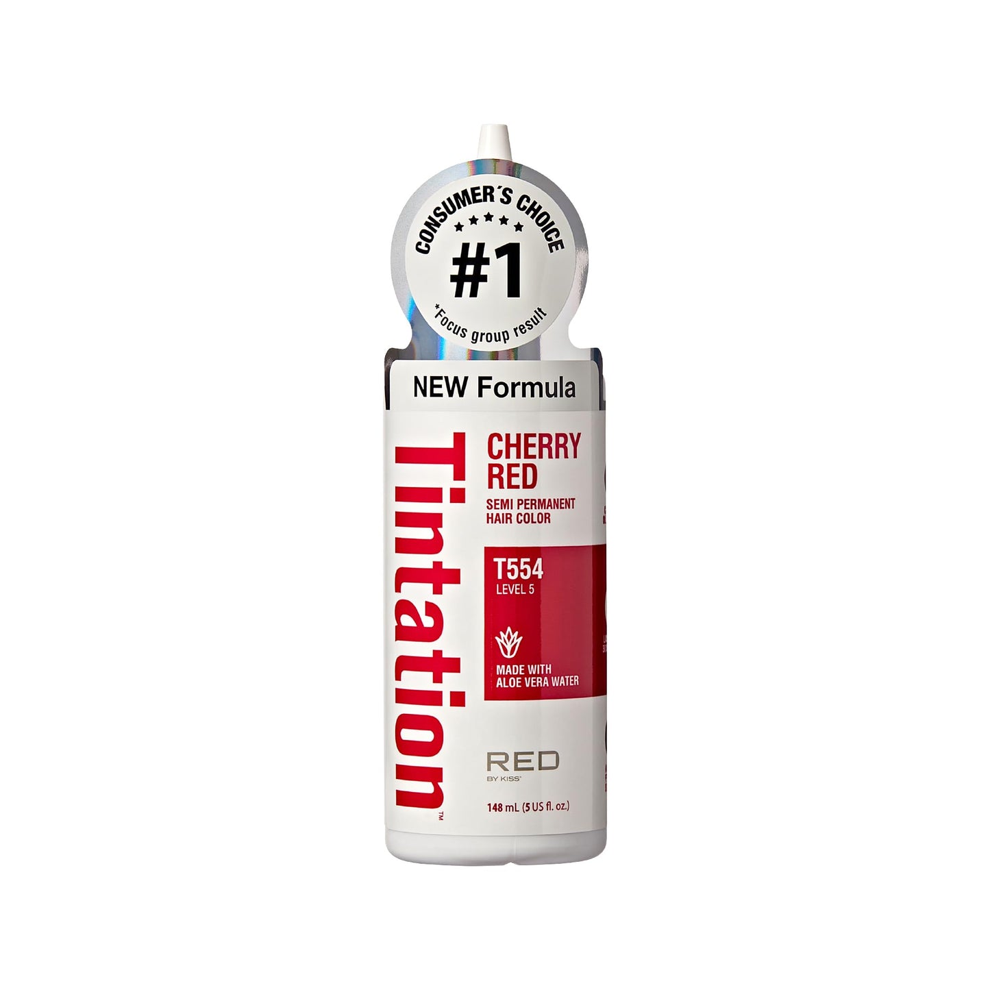 Red by Kiss Tintation Semi-Permanent Hair Color, Aloe Vera Water Based, Argan Oil, Olive Oil, Collagen & Keratin, Long-Lasting Color Dye (Cherry Red Beauty & Personal Care Red by Kiss