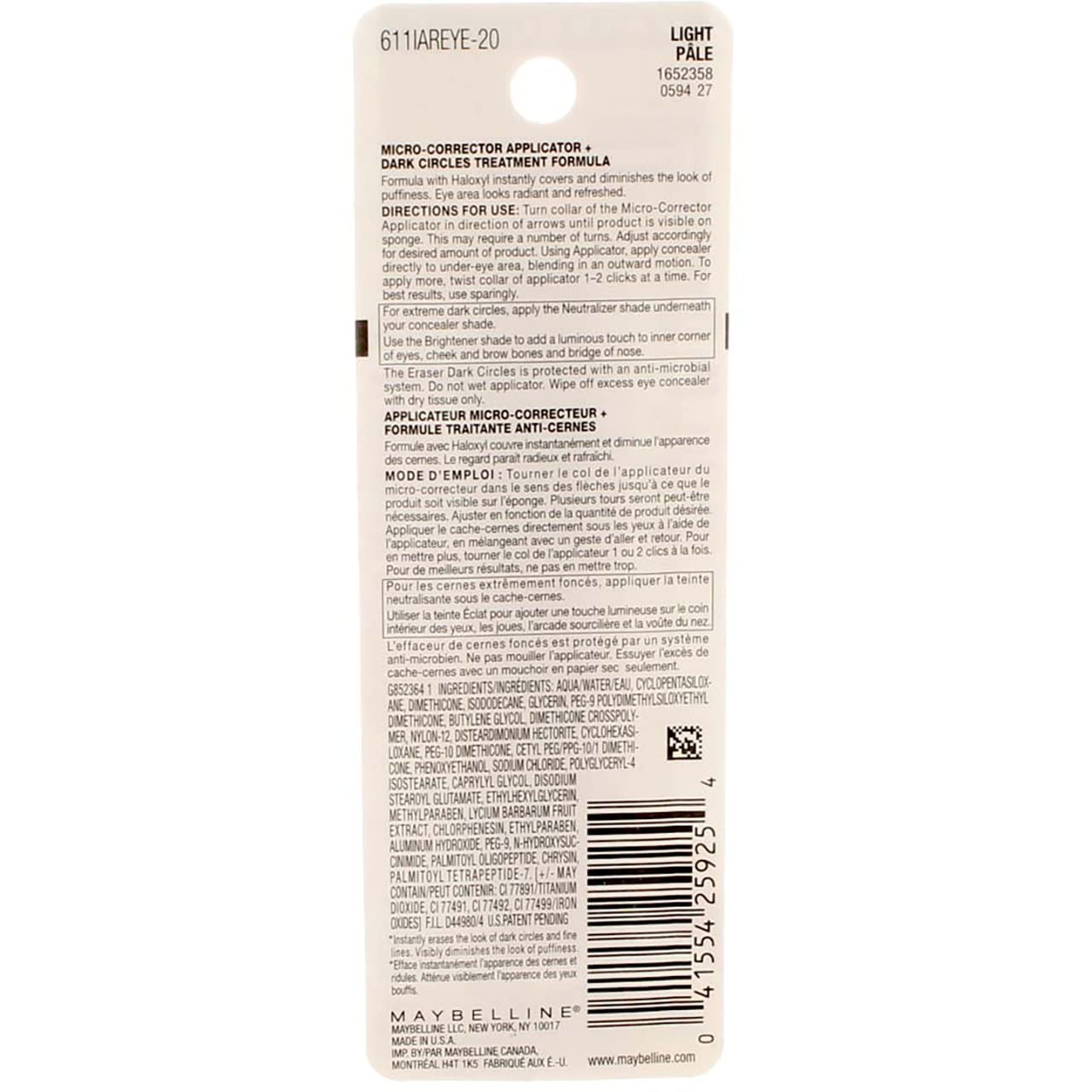 Maybelline Instant Age Rewind Eraser Dark Circles Treatment Concealer, Light 0.2 oz (Pack of 2) Beauty & Personal Care MAYBELLINE