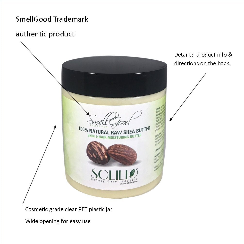 SmellGood - African Shea Butter Ivory Unrefined 16oz Creamy PACK OF 4 Beauty & Personal Care SmellGood