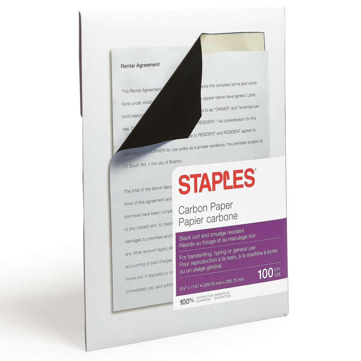 Staples Carbon Paper, 8.5x11 Inch, Black, For Office & Home