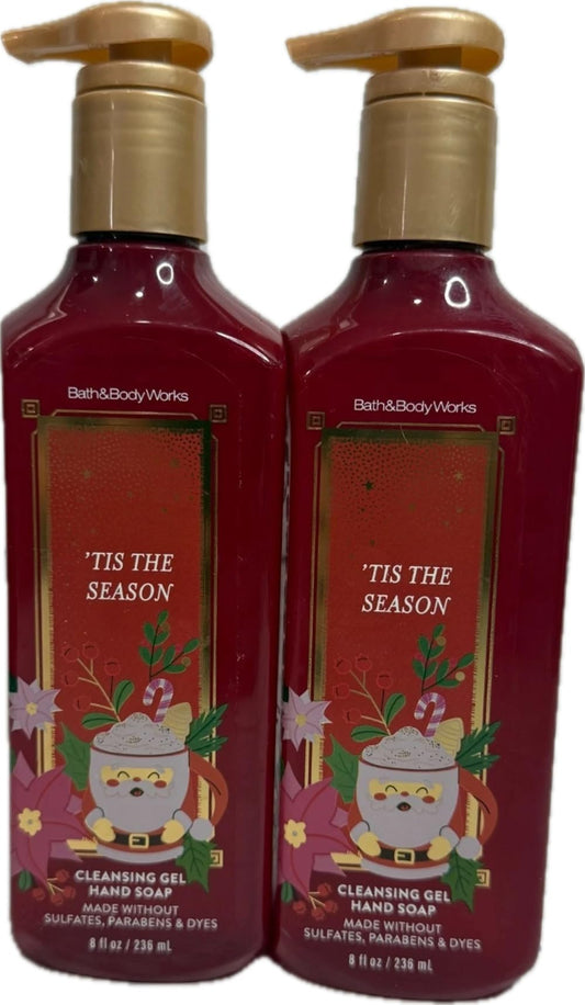 Bath & Body Works Tis The Season Cleansing Gel Hand Soap 8 Oz Each 2 Pack