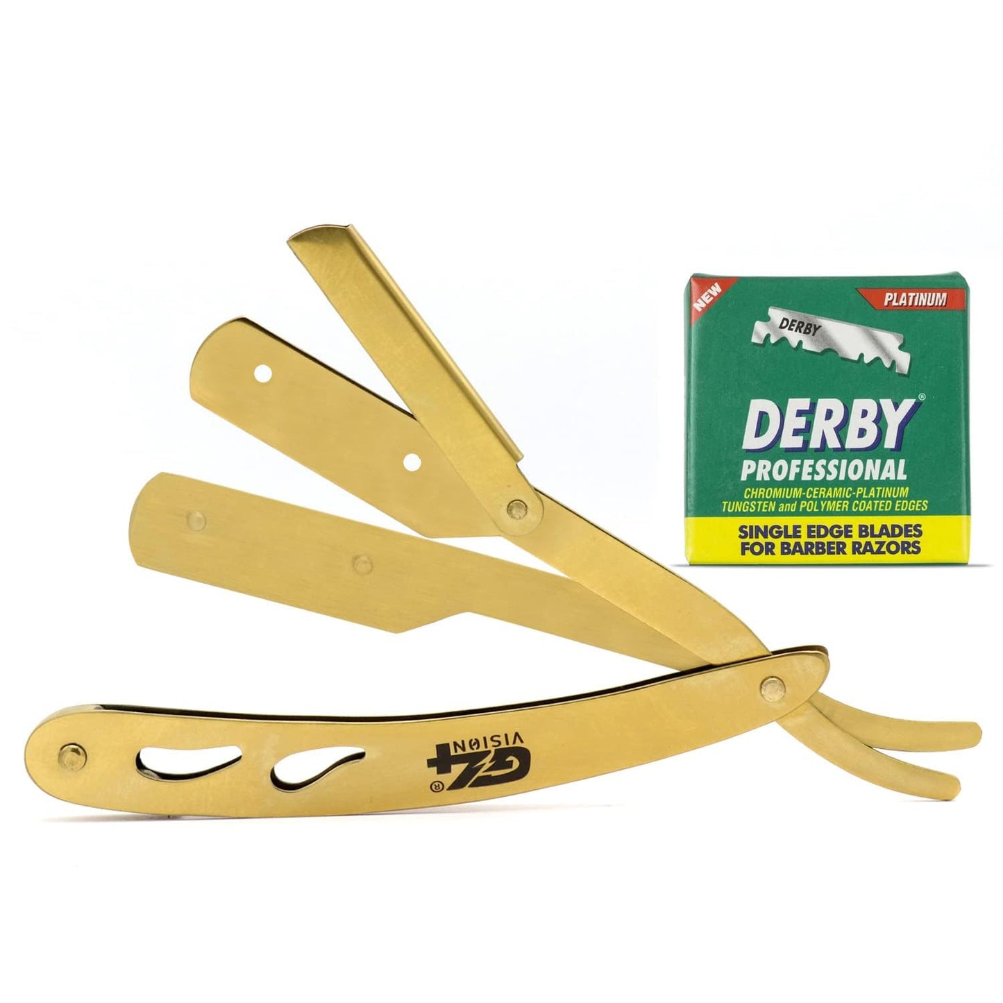 G4 Professional Straight Edge Razor for Men with 100-Pack Replaceable Derby Blades Barber Single Blade Shaving Razor -navajas para barbero Beauty and Personal Care G4 VISION
