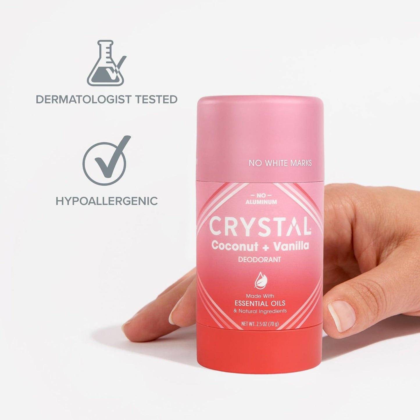 Crystal Magnesium Solid Stick Natural Deodorant, Non-Irritating Aluminum Free Deodorant for Men or Women, Safely and Effectively Fights Odor, Baking Beauty and Personal Care Crystal Essence