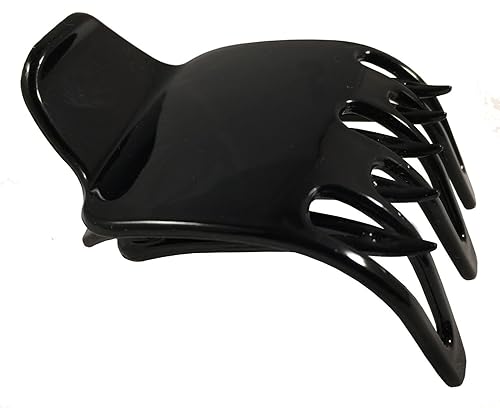 Parcelona French Paw Black Wide Covered Spring Side Slide In Jaw Yoga Hair Claw Clip Beauty & Personal Care Parcelona