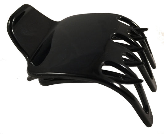 Parcelona French Paw Black Wide Covered Spring Side Slide In Jaw Yoga Hair Claw Clip Beauty & Personal Care Parcelona