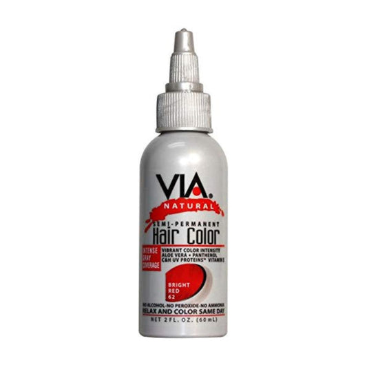 [VIA NATURAL] SEMI-PERMANENT HAIR COLOR RINSE W/ALOE VERA #62 BRIGHT RED Beauty & Personal Care Via Natural