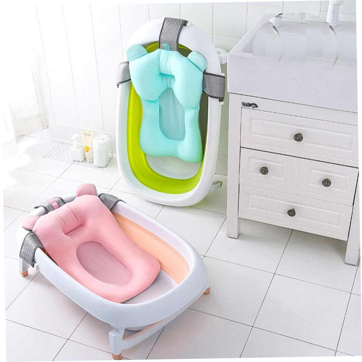 Baby Bath Pillow Newborn Baby Non-Slip Bath Pillow Boys Girls Unisex for 0-12 Months Blue Style 2, Bathing Beauty and Personal Care Eioflia