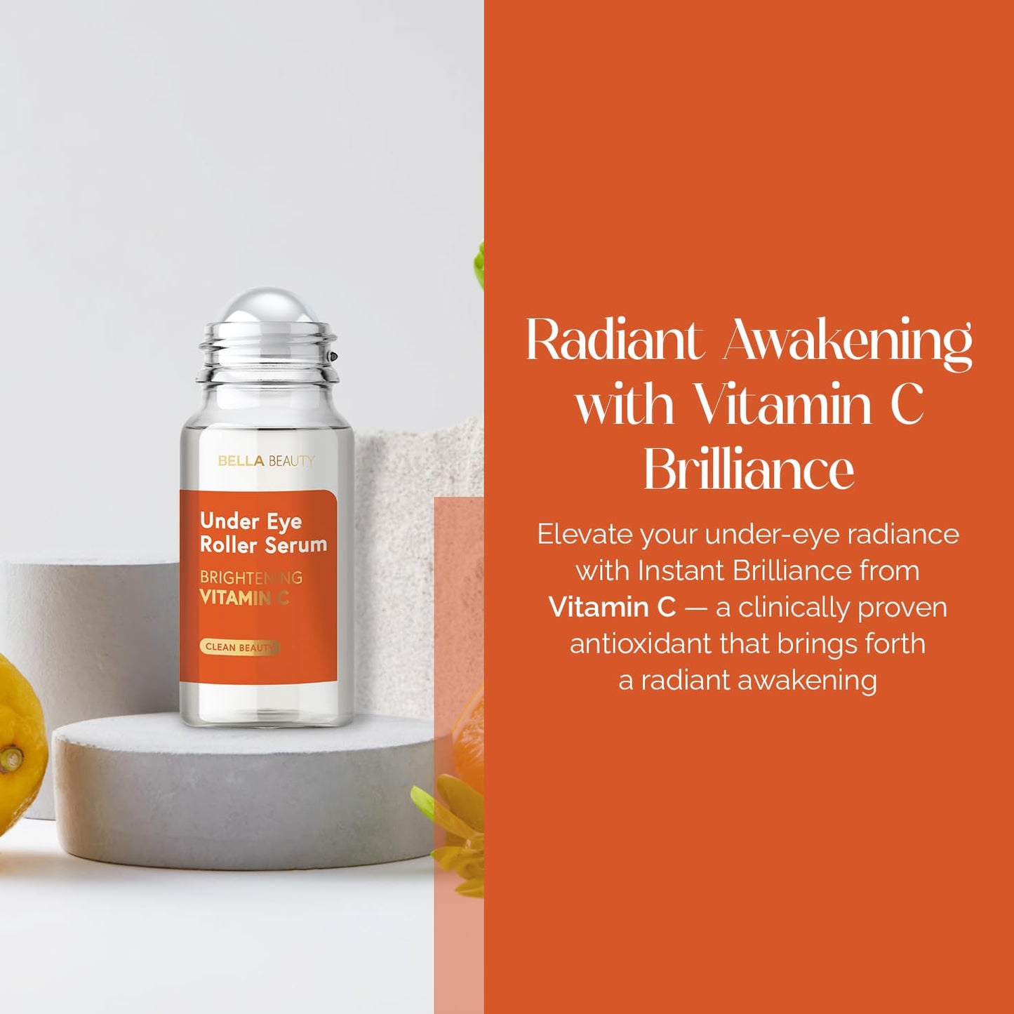 Bella Beauty Vitamin C Under Eye Roller Serum - Dermatologist Tested, Anti Aging, Korean Skin Care - Helps Minimize Dark Circles, Puffiness, Fine Beauty & Personal Care Bella Beauty