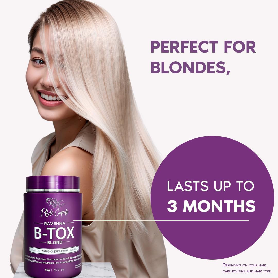 I Belli Capelli Ravenna Hair B-tox Treatment for Blond Hair, 35.2 oz (1kg) - Formaldehyde-Free, Anti-Frizz, Smoothing, Deep Hydrating and Moisturizing Beauty and Personal Care I Belli Capelli