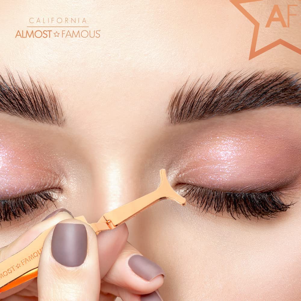 Almost Famous Magnetic False Eyelash Applicator Tool - Rose Gold Mess-Free Lash Tweezers for Strip Lashes and Extensions, Precision Grip, Beauty and Personal Care ALMOST FAMOUS