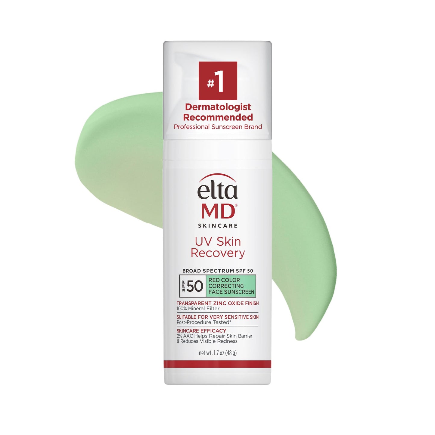 EltaMD UV Skin Recovery Green Tint All Mineral, Redness Reduction, Sensitive Skin Face Sunscreen SPF 50 Beauty & Personal Care EltaMD