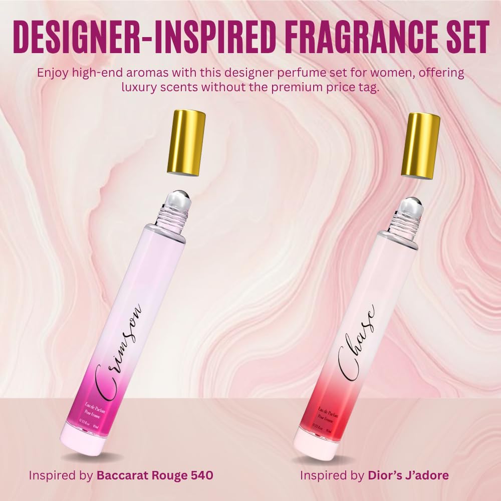 Rollerball Perfume Set for Women - INSPIRED by A WORLD RENOWNED WOMEN'S PERFUME - Jasmine, Musk, Yuzu, Vanilla - Sweet, Elegant, Floral, Long-Lasting Beauty & Personal Care Regal Fragrances