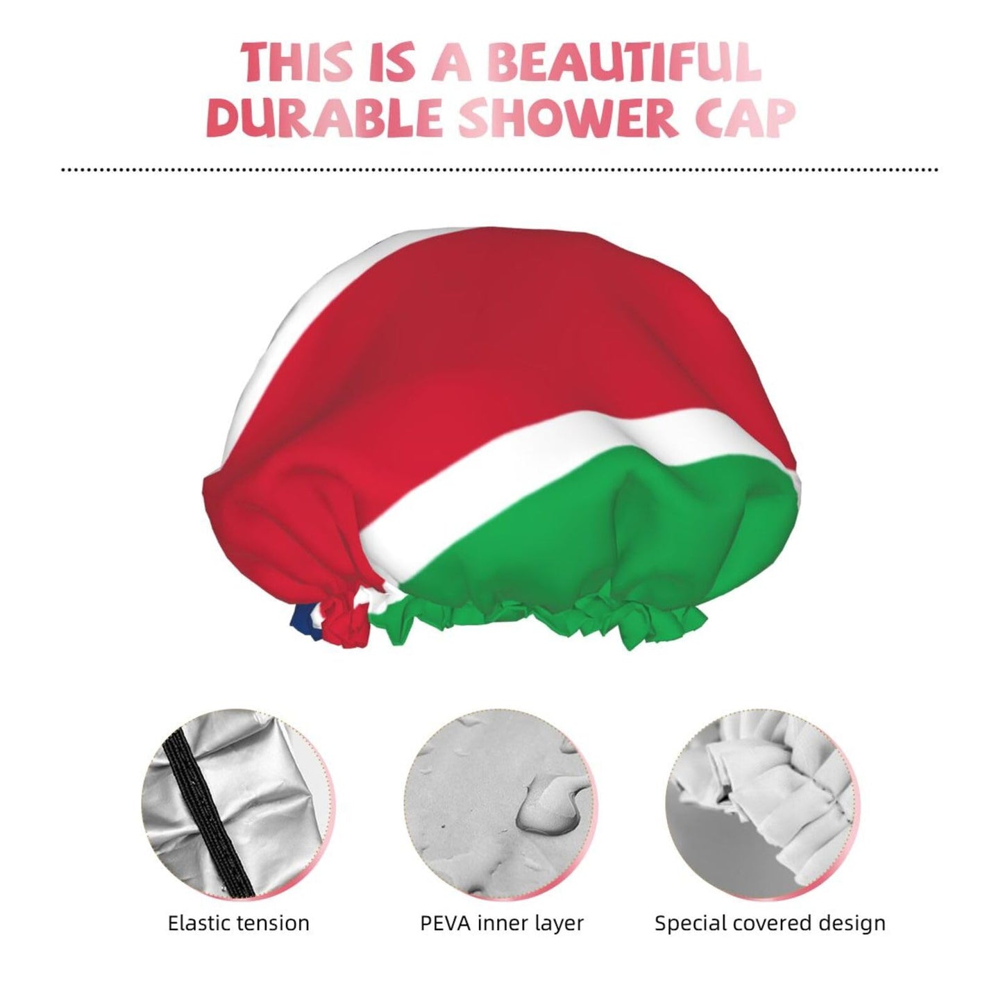 Namibia Flag Prints Shower Cap Double Layer Lined Waterproof Bathing Shower Hat Beauty and Personal Care Hayyett
