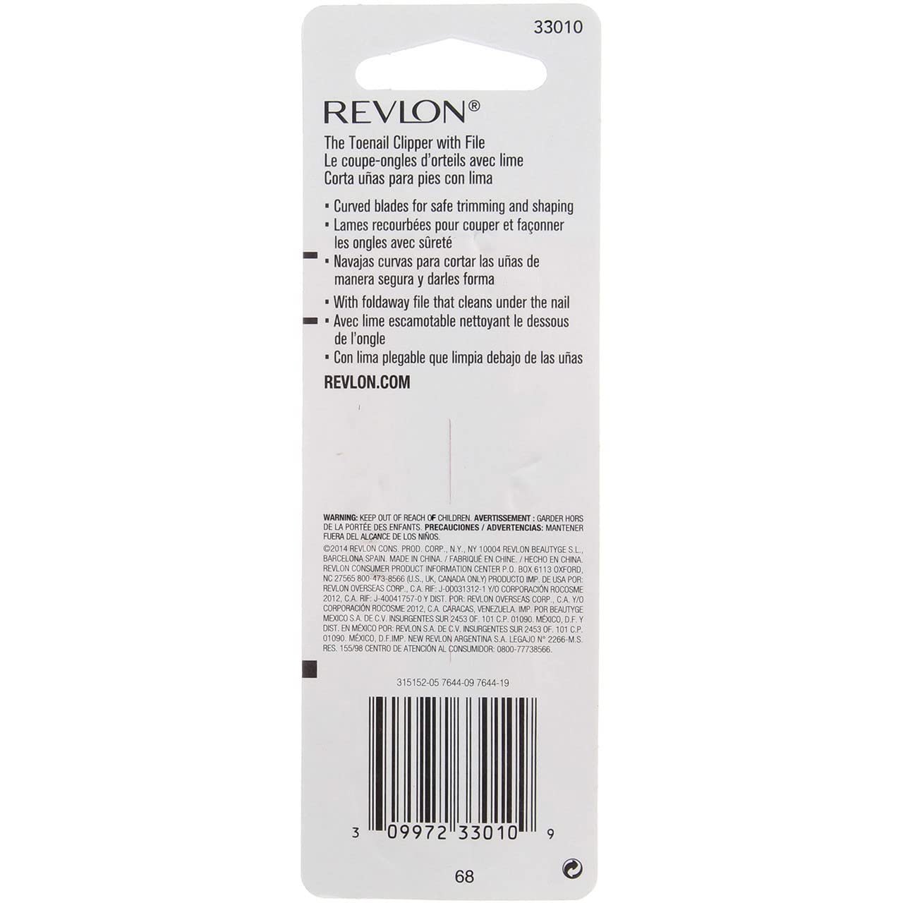 Revlon Toenail Clipper, 1 ea (Pack of 6) Beauty & Personal Care REVLON