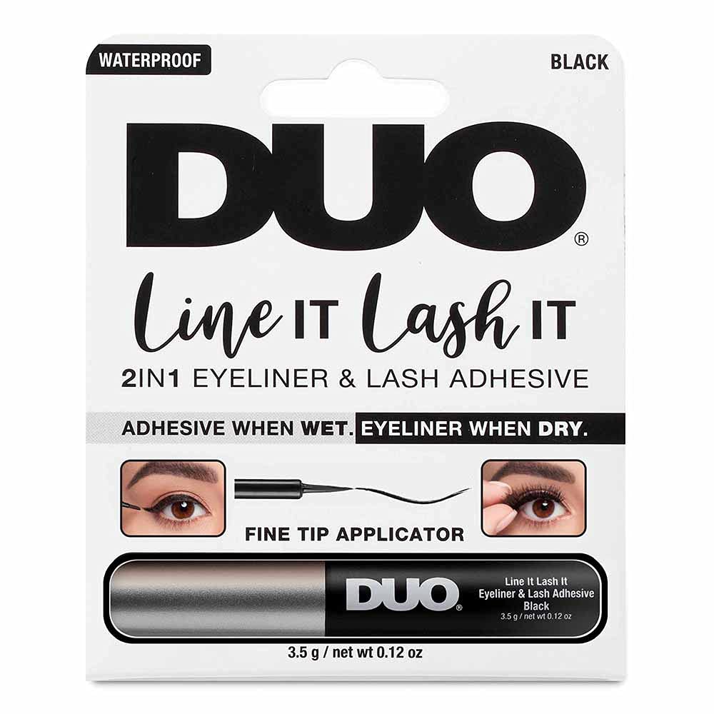 DUO Line It Lash It Lash Glue Liner - Black, 2-in-1 Eyeliner & Eyelash Adhesive for Strip & Cluster Lashes, 0.12 oz