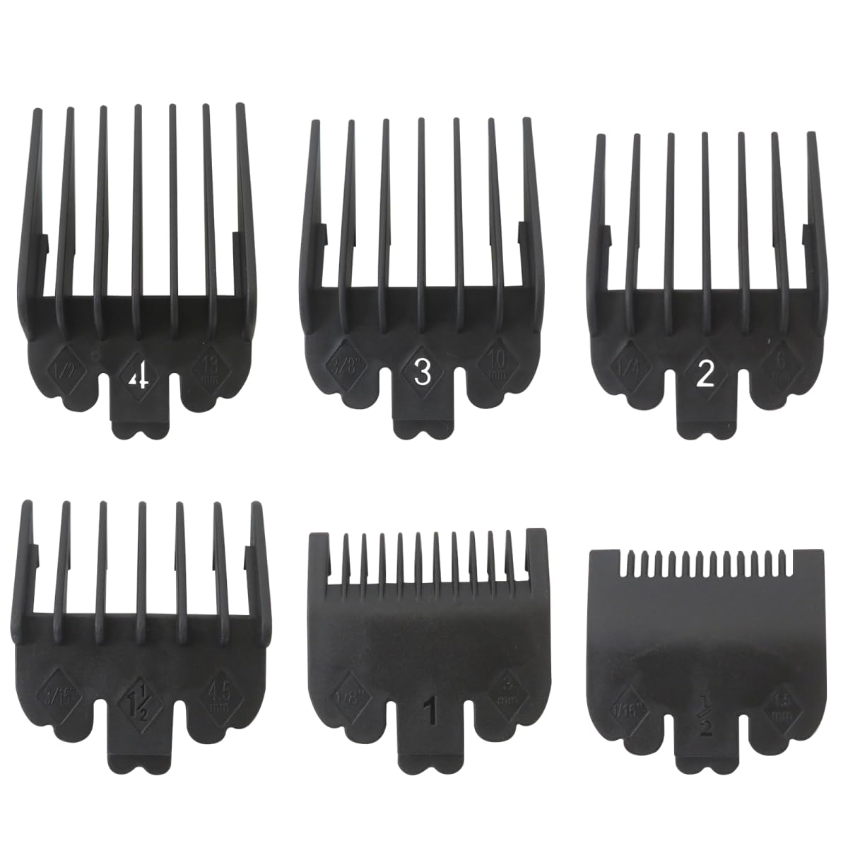 Cutting Blade Guard for Hatteker RFC 676/ RFC686/ RFC696/ Haokry P-28900,6pcs Combs Clipper Guides Replacement - 1/16" to 1/2" (Black) by YTXXDEUS Beauty and Personal Care YTXXDEUS