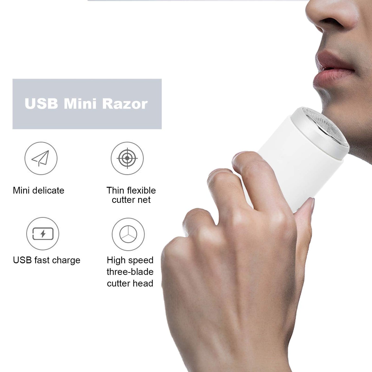 Men's Electric Shaver, USB Shaver, Men's, Rechargeable Powerful Motor Portable Travel Beard Shaver Beauty and Personal Care Betued
