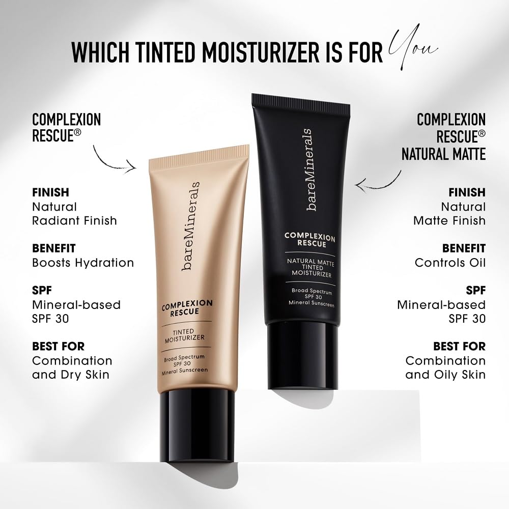 bareMinerals Complexion Rescue Tinted Moisturizer SPF 30 - Tinted Mineral Sunscreen for Face with Hyaluronic Acid + Squalane - 24HR Hydrating, Dewy Beauty and Personal Care bareMinerals