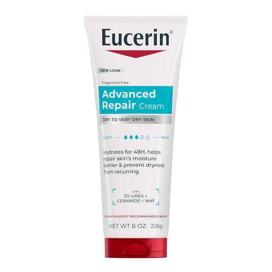 Eucerin Advanced Repair Body Cream, Urea Enriched, Unscented Body Cream for Dry Skin With Triple Moisturizing Complex, 8 OZ Tube Beauty & Personal Care Eucerin