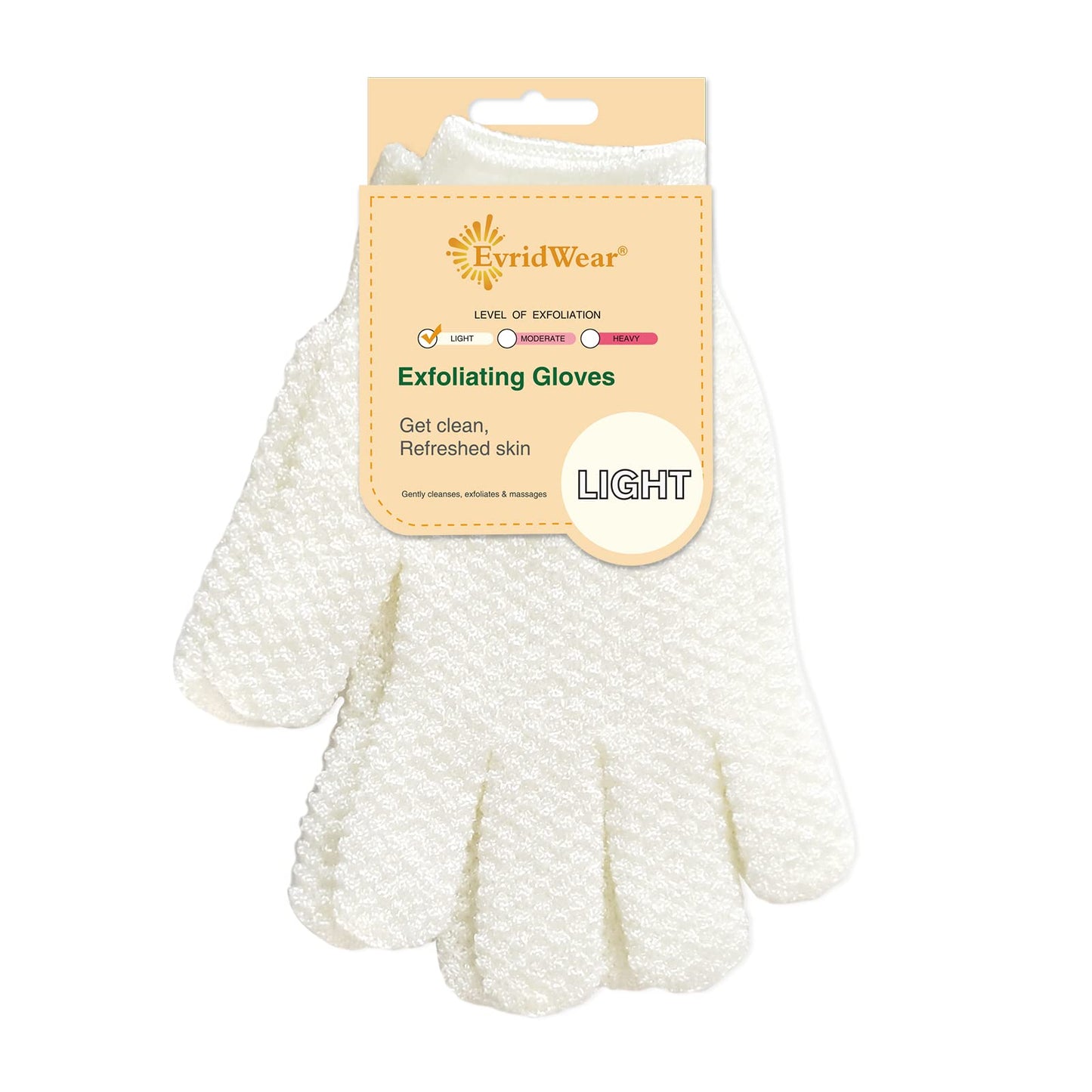 Evridwear Exfoliating Gloves for Shower, 100% Nylon Thick Soft Medium Heavy Bathing Gloves Dead Skin Remover Body Scrubber Smooth Skin with Hang Loop Beauty & Personal Care Evridwear