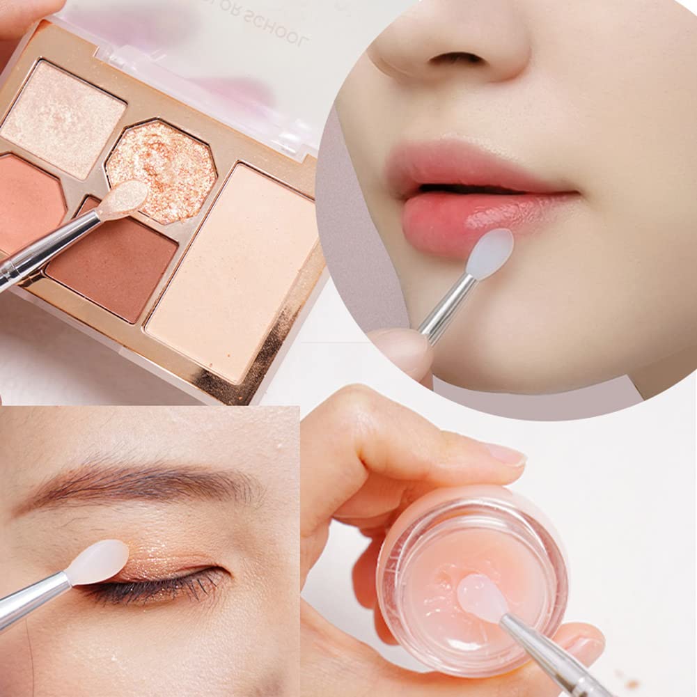LORMAY Silicone Lip Brushes with Transparent Handles and Caps. Perfect Tools for Applying Cream Lip Mask, Eyeshadow, and Lipstick (8pcs, Multicolor) Beauty & Personal Care LORMAY