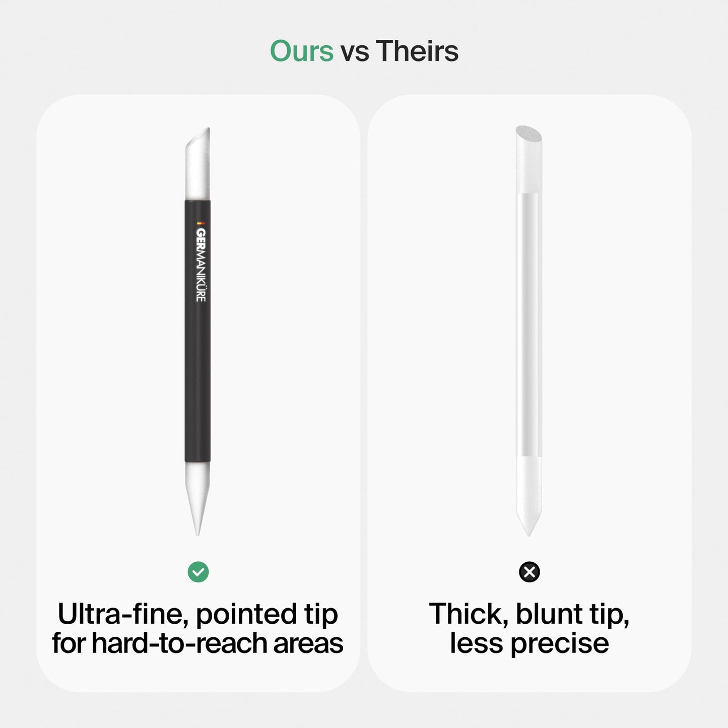 GERMANIKURE Clear Glass Cuticle Stick in Leather Sleeve - Ethically Made in Czech Republic - Cuticle Pusher & Remover, Callous & Dry Skin Fingertip Beauty & Personal Care GERmanikure