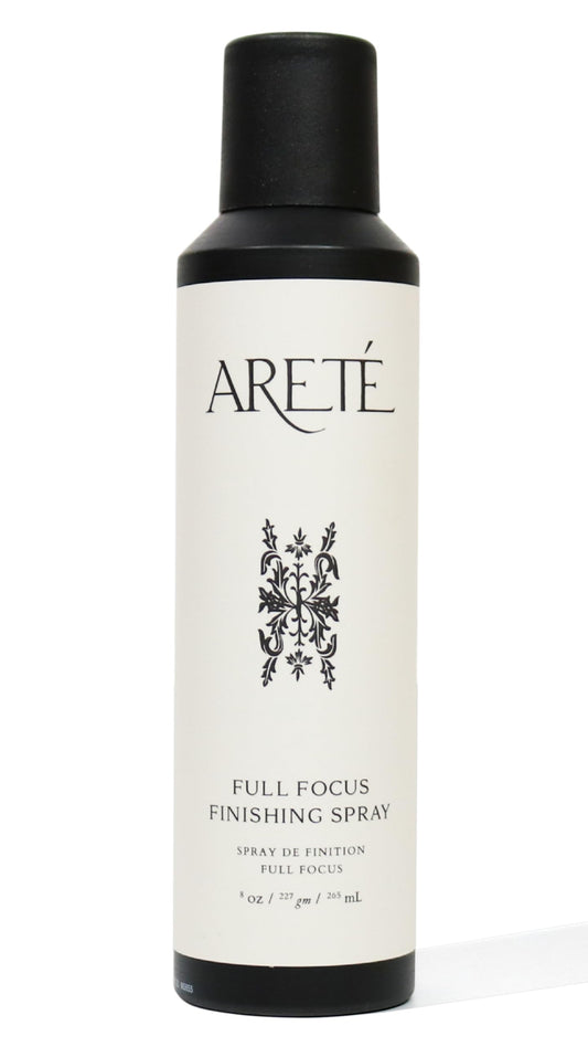 ARETÉ Full Focus Finishing Hair Spray, Strong, Buildable Hold, Shiny Finish, Anti Frizz Hairspray for Women Fine Hair with Edelweiss, Wild Carrot Beauty & Personal Care ARETÉ