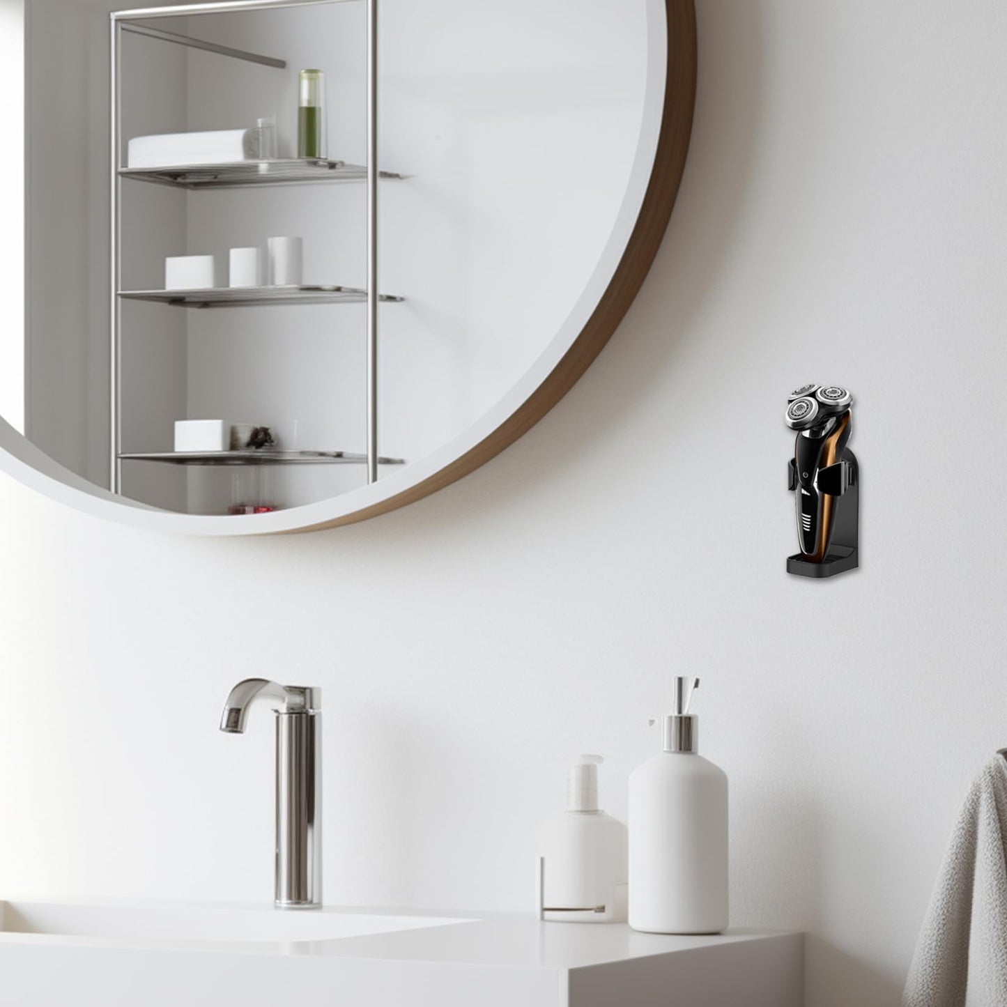 Shaver Holder for Shower Wall, Adjustable Electric Razors Stand, Self Adhesive Shower Shaver Holder with Drain Hole, Plastic Razors Stand for Men. Beauty and Personal Care Xoeryoy