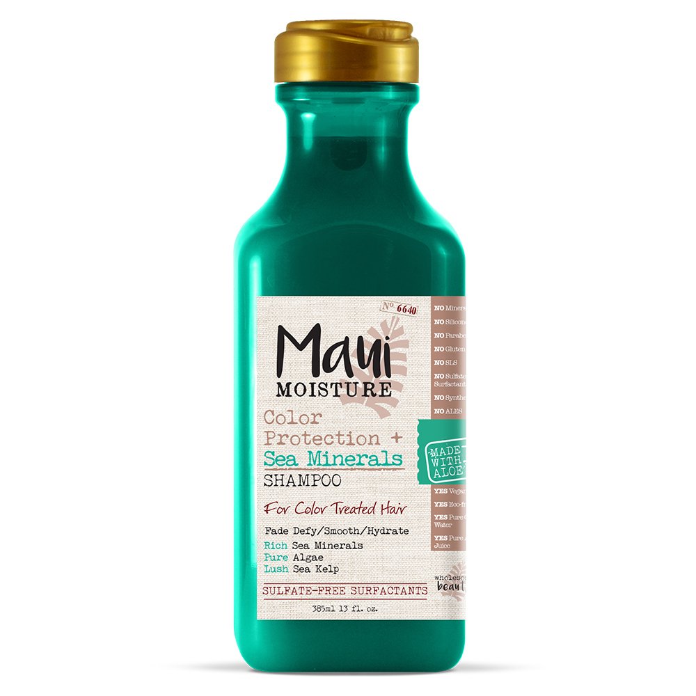 "Maui Moisture Color Protection + Sea Minerals Shampoo, Protect -Treated Tresses with Rich, Pure Algae, and Sea Kelp, Non-GMO, 13 Fl Oz"