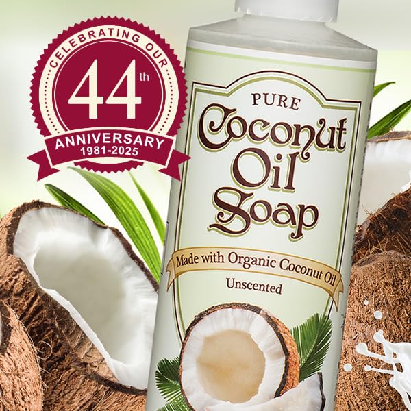 NutriBiotic - Pure Coconut Oil Soap, Unscented 8 Oz | Certified Organic, Unrefined, Biodegradable | Vegan & Made without GMOs, Gluten, Parabens or Beauty & Personal Care NutriBiotic